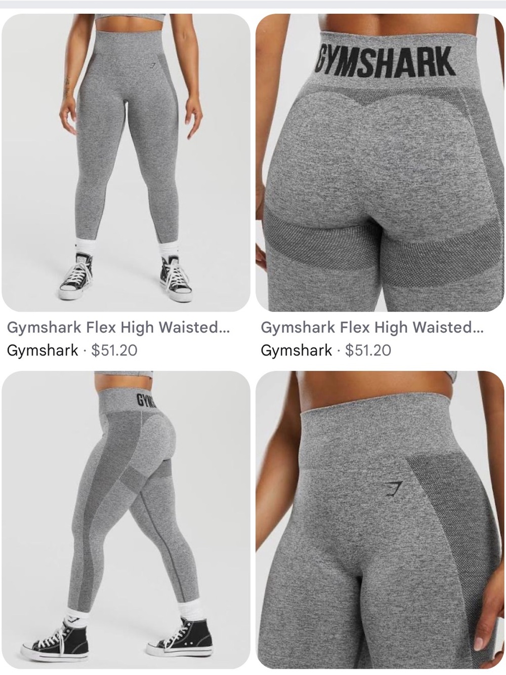 Gymshark Kids Grey Seamless High-Waisted Leggings